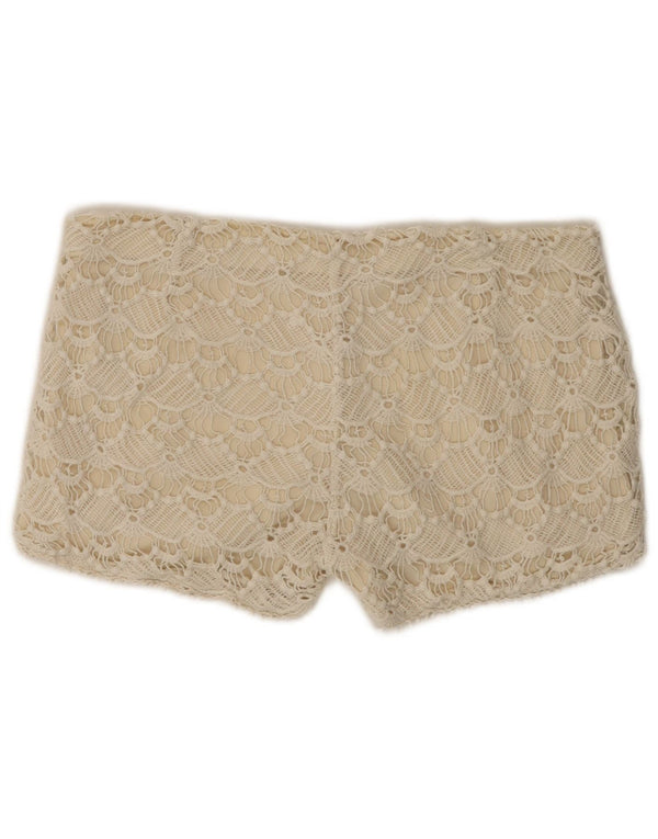 Zara Womens Lace Hot Pants Medium W28  Beige Cotton