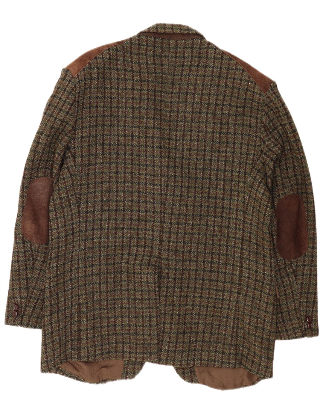 Męska marynarka zapinana na 2 guziki Harris Tweed UK 38 Średnia zielona pepitka