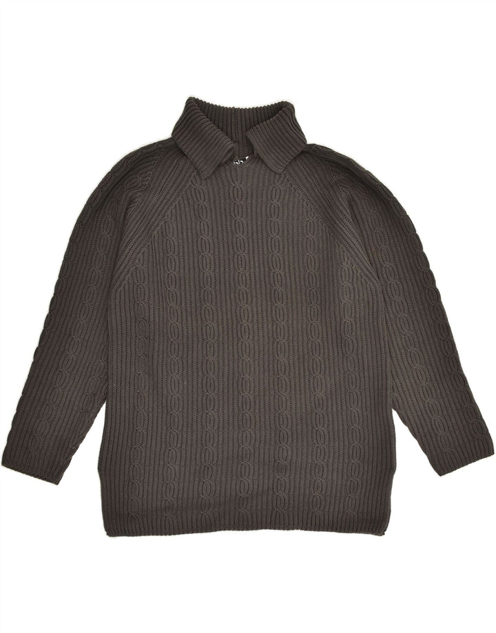 VINTAGE Womens Polo Neck Jumper Sweater EU 36 Small Grey | Vintage Vintage | Thrift | Second-Hand Vintage | Used Clothing | Messina Hembry 