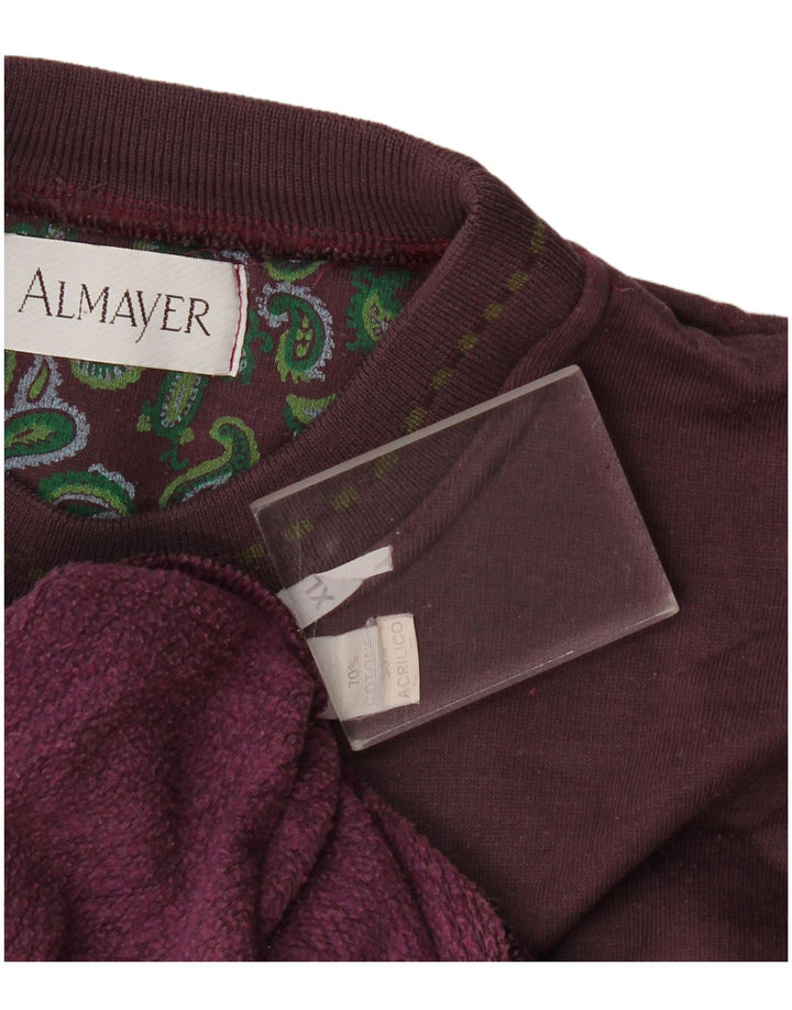 Męska bluza z grafiką w stylu vintage, sweter XL, bordowa bawełna