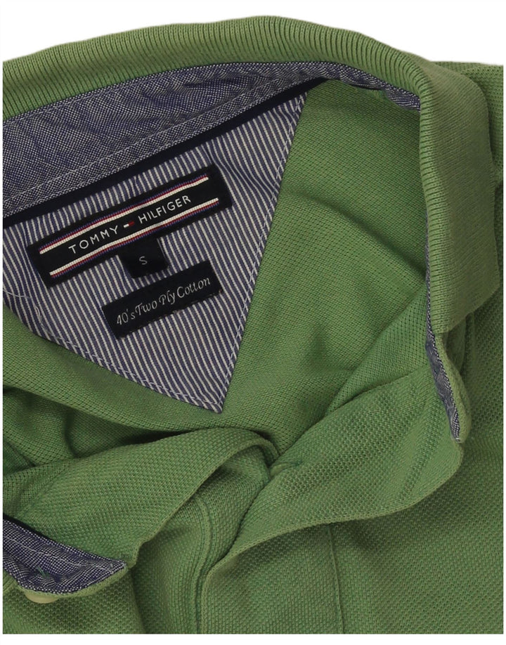 Męska koszulka polo Tommy Hilfiger, mała, zielona, bawełniana