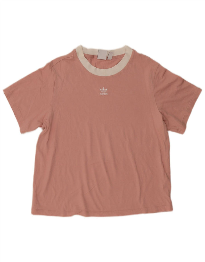 Damska koszulka oversize Adidas Top UK 8 Small Pink Cotton