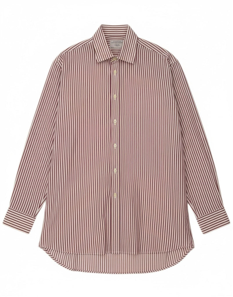 CHARLES TYRWHITT Mens Shirt Size 16 1/2 Large Red Striped Vintage Charles Tyrwhitt and Second-Hand Charles Tyrwhitt from Messina Hembry 