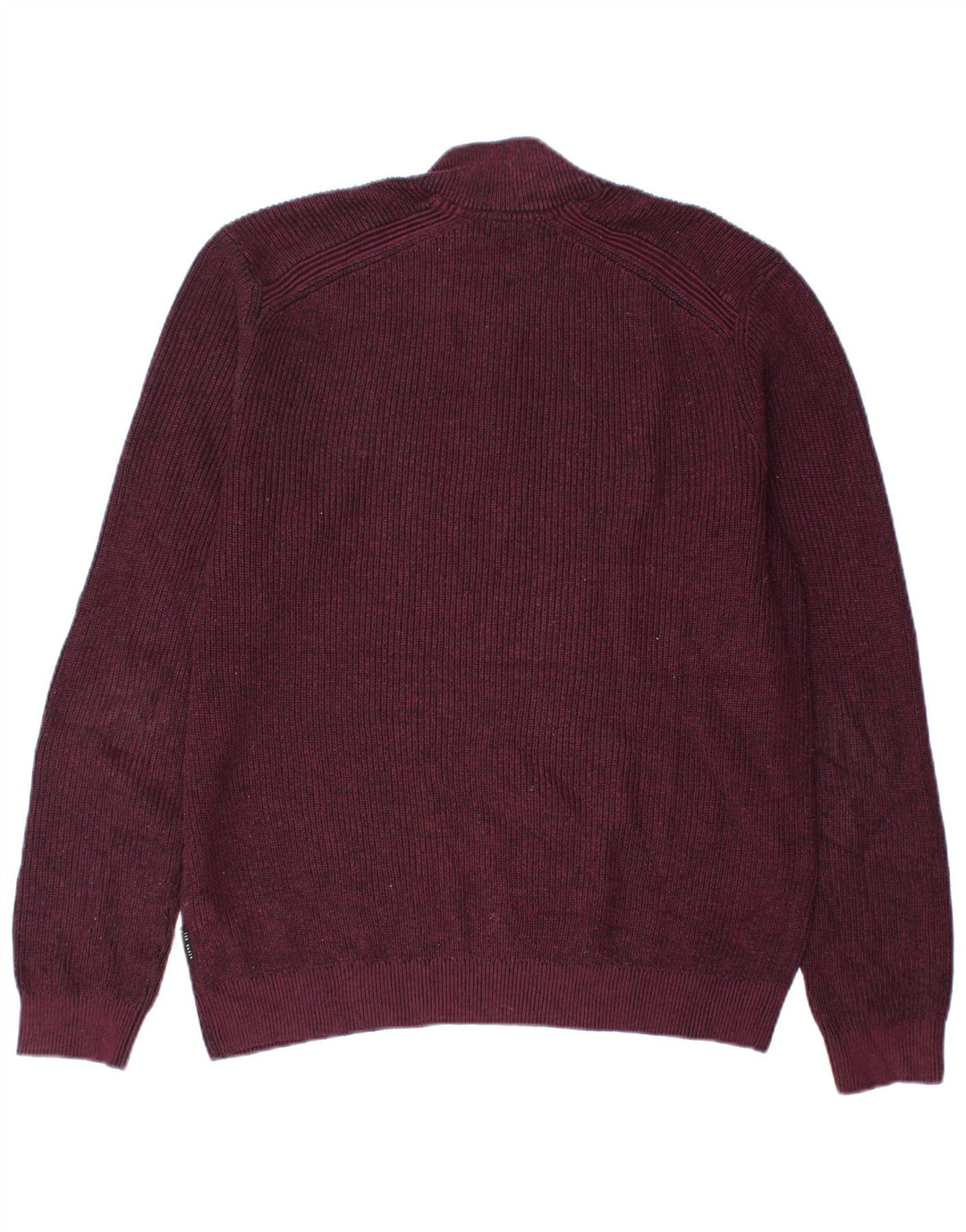 Męski sweter Ted Baker z zamkiem błyskawicznym, rozmiar 4, duży, bordowy poliester