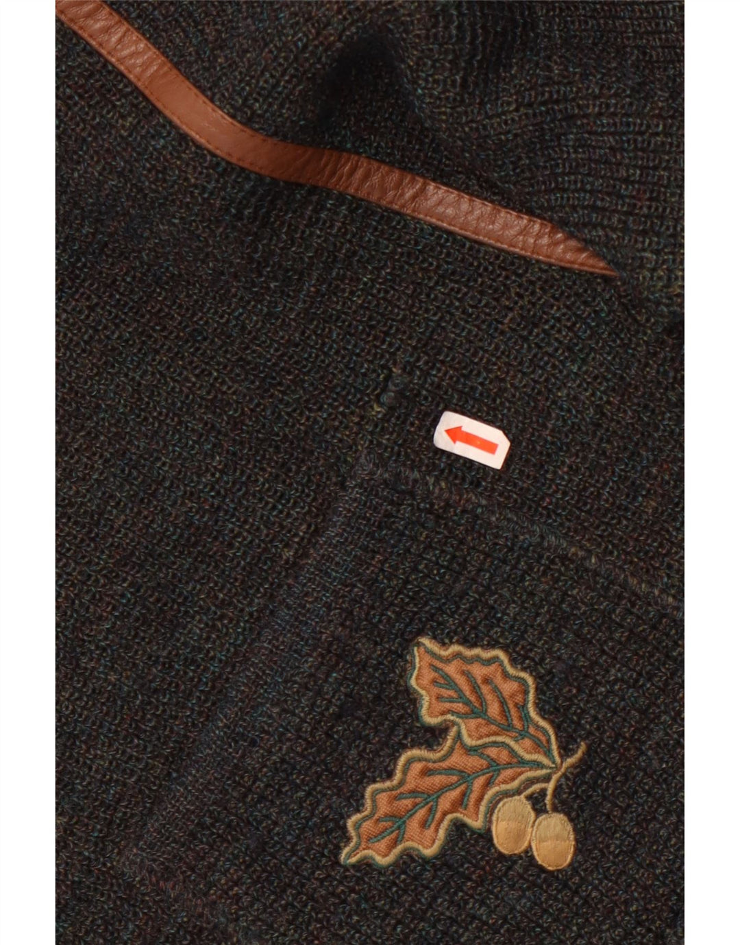 Marz Męski sweter rozpinany z podwójnymi piersiami EU 52, duża, szara, nakrapiana wełna