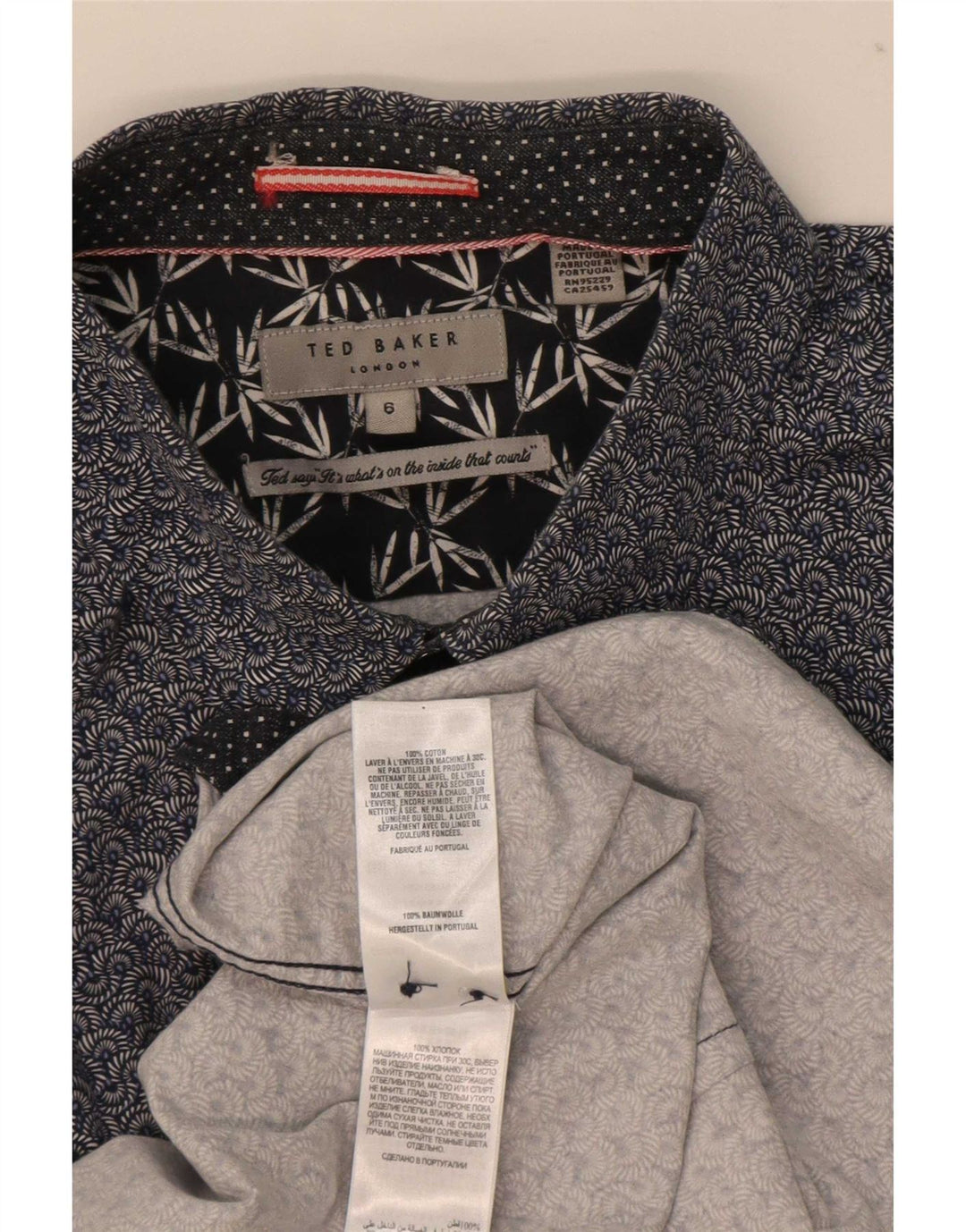 Koszula męska Ted Baker, rozmiar 6 2XL, granatowa, bawełniana w kwiaty