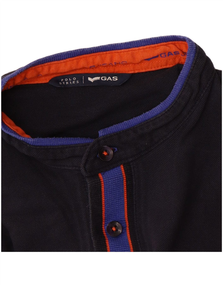 GAS Boys Polo Shirt 15-16 Years Medium Navy Blue Cotton