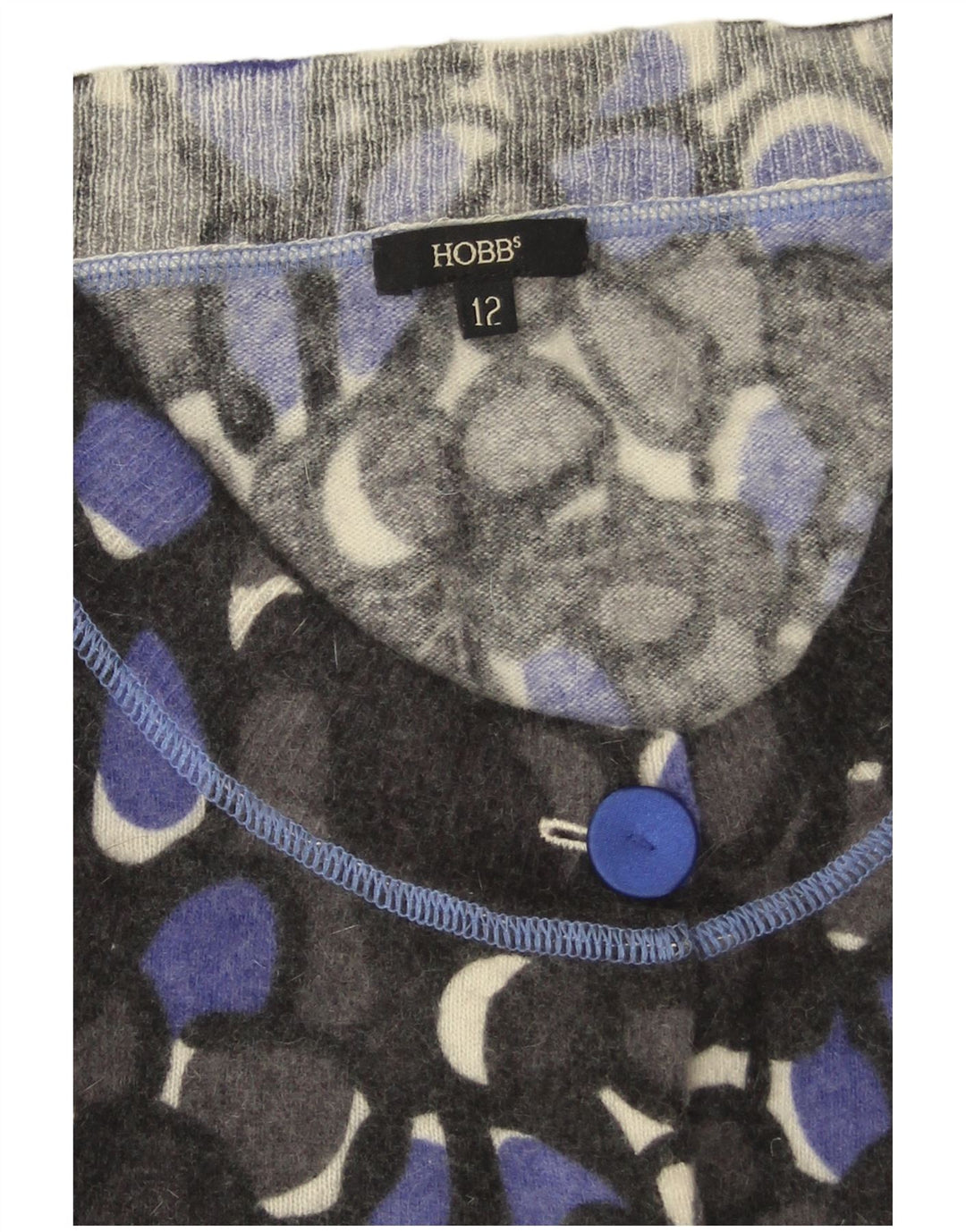 Sweter damski Hobbs UK 12 Średni szary w kwiaty z owczej wełny