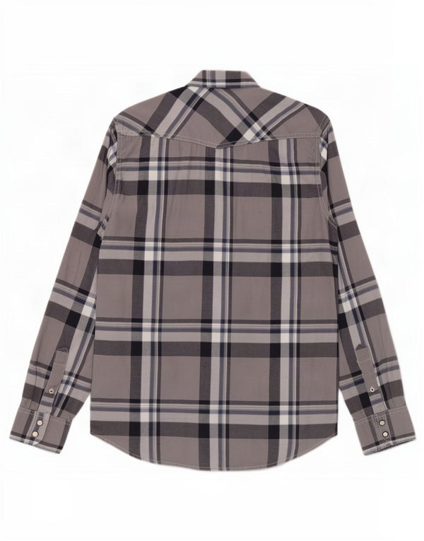 Męska koszula w stylu vintage American Eagle Outfitters w małą szarą kratkę, bawełniana