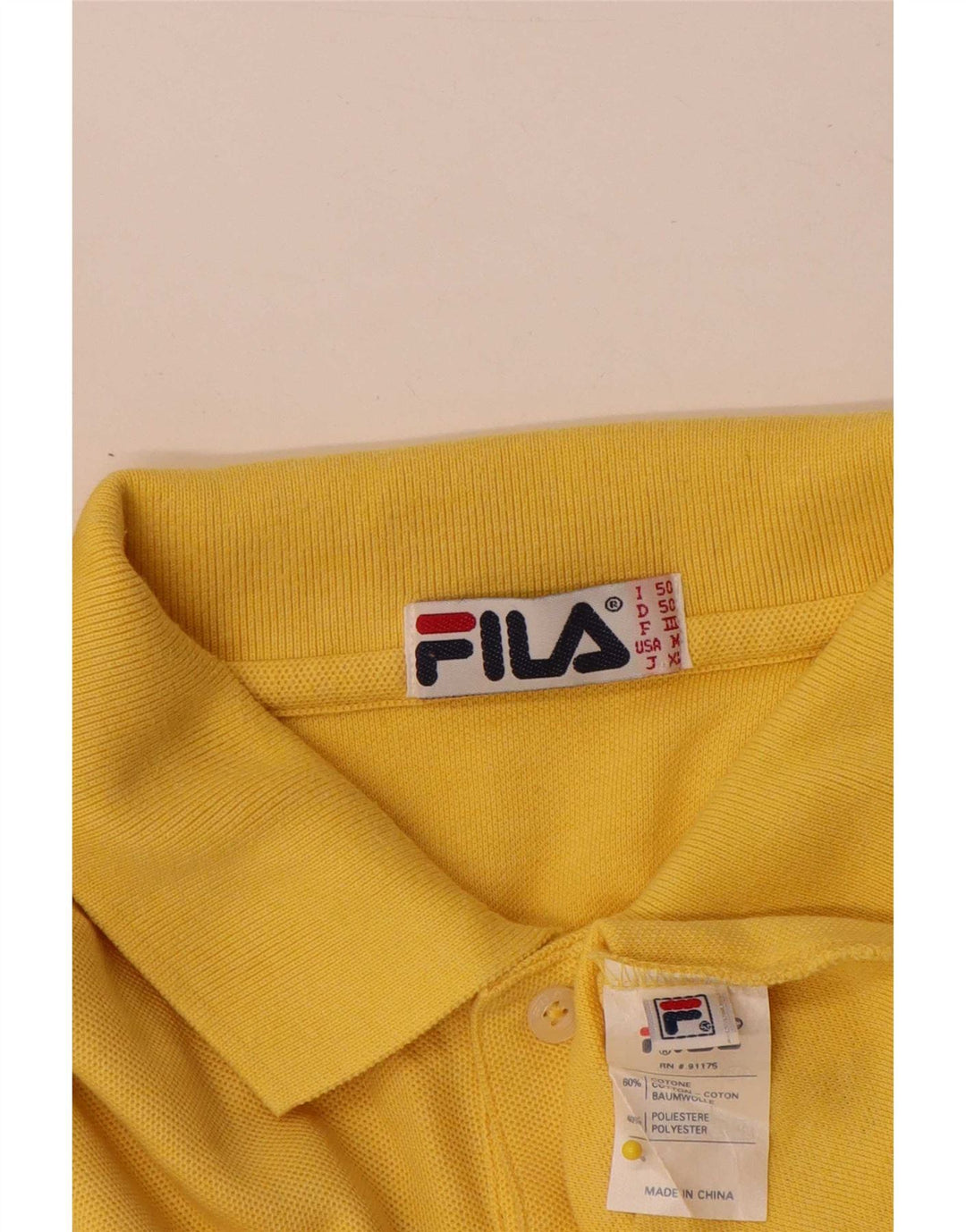 Męska koszulka polo Fila IT 50, średnia żółta bawełna