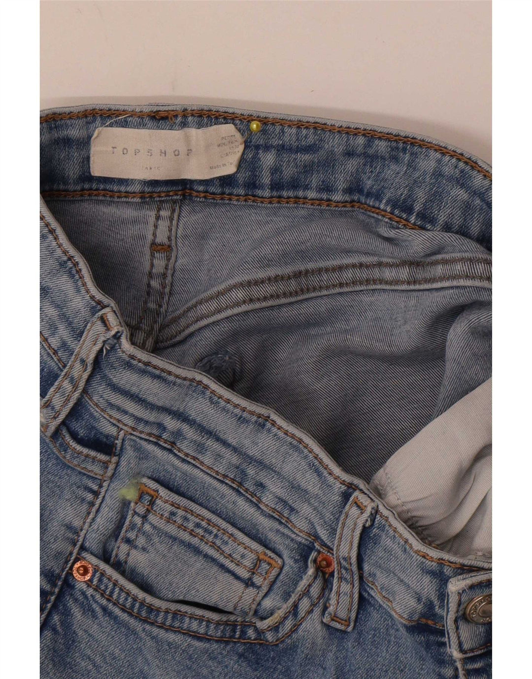 Damskie jeansy Skinny w trudnej sytuacji Topshop W24 L25 Niebieskie