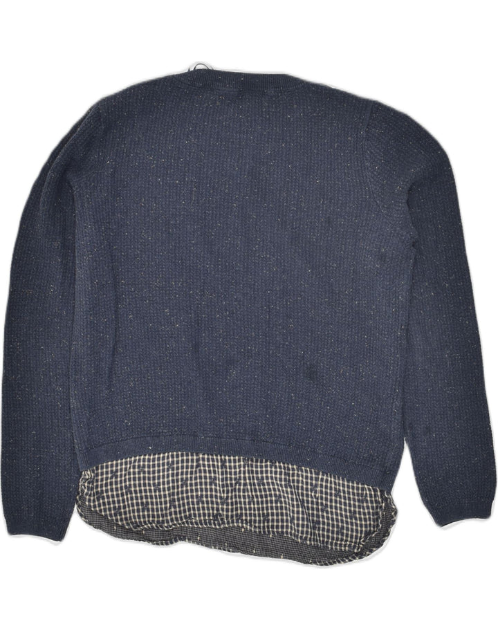 FAT FACE Womens Crew Neck Jumper Sweater UK 12 Medium Navy Blue Flecked Vintage Fat Face and Second-Hand Fat Face from Messina Hembry 