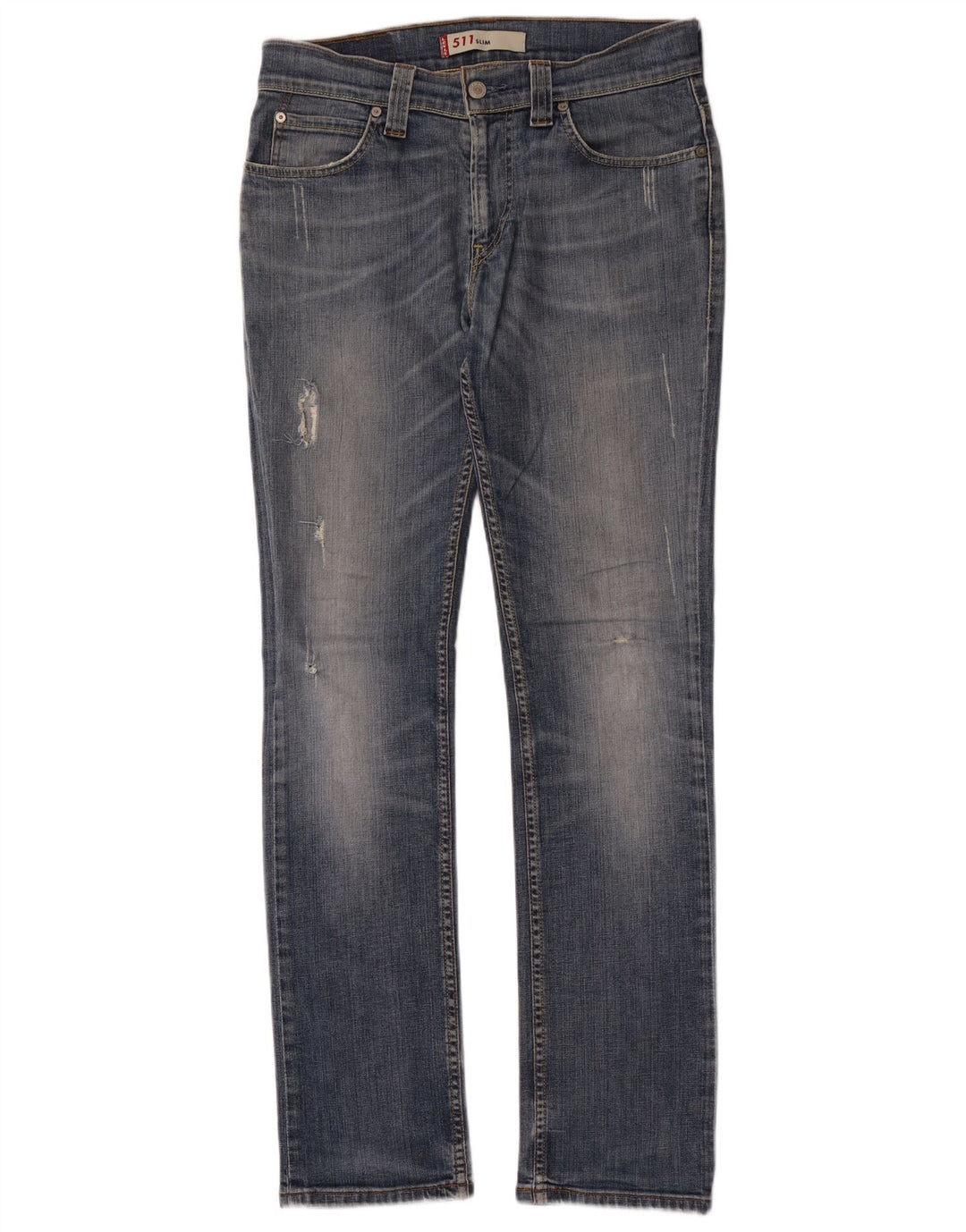 Męskie jeansy Levi's 511 w trudnej sytuacji W33 L34 Niebieskie