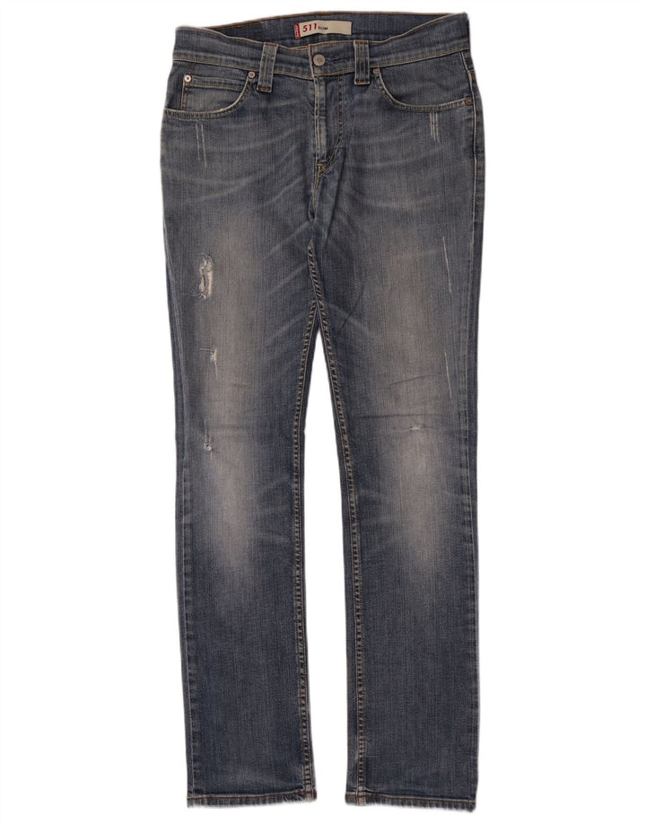 Męskie jeansy Levi's 511 w trudnej sytuacji W33 L34 Niebieskie