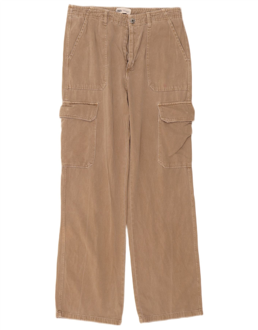 Spodnie damskie Zara Straight Cargo EU 40 Medium W30 L31 Beżowe