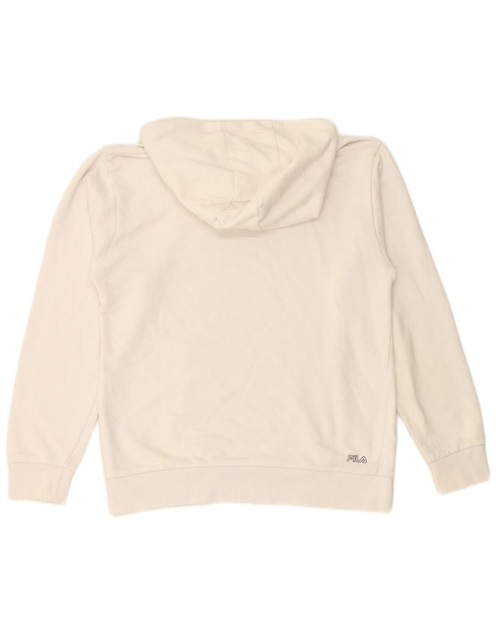 Chłopięcy sweter z kapturem FILA z grafiką, 15-16 lat, biała bawełna