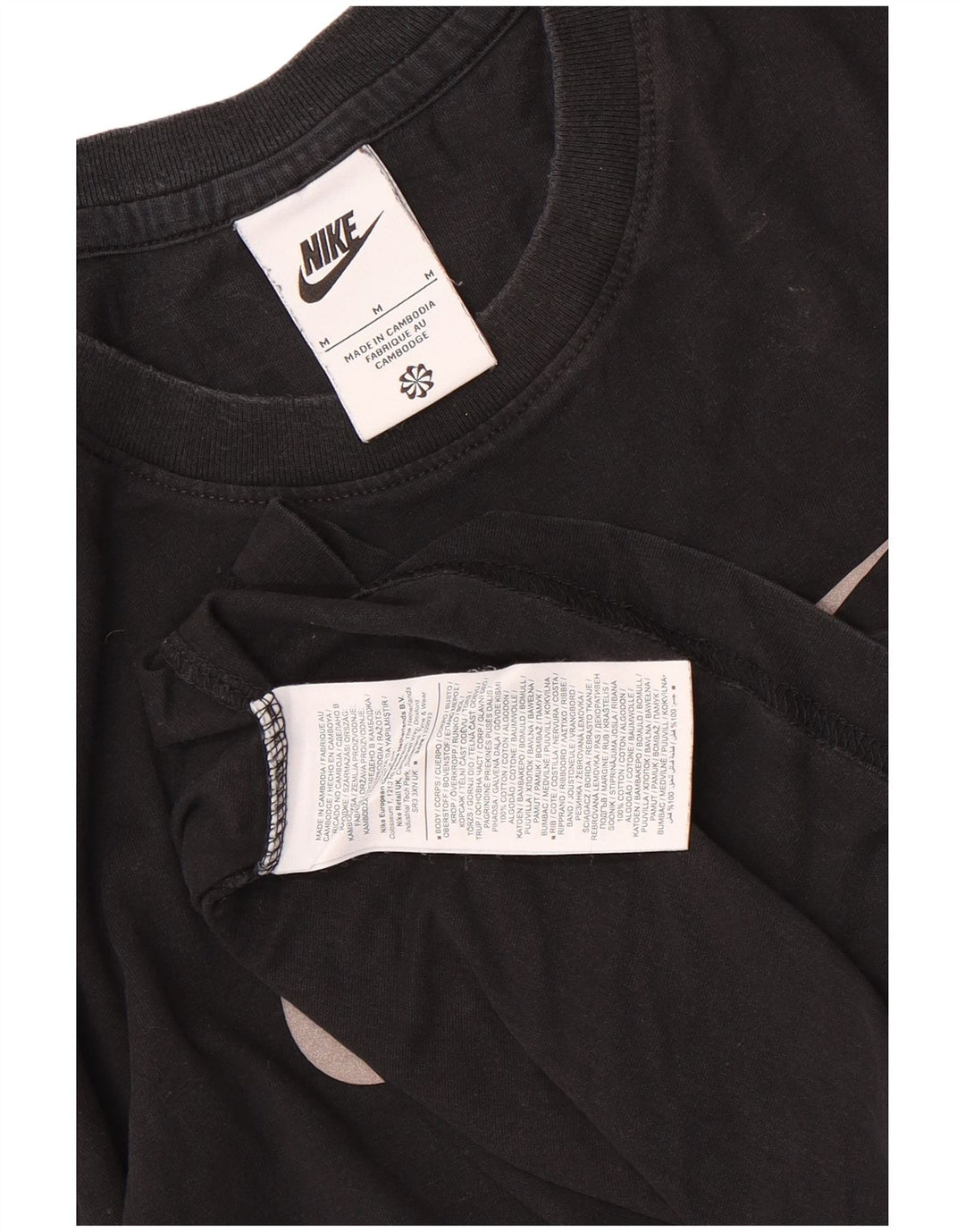 Męska koszulka z grafiką Nike, bawełniana, średnia czarna, z blokami kolorów
