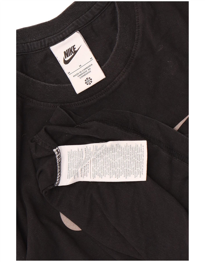 Męska koszulka z grafiką Nike, bawełniana, średnia czarna, z blokami kolorów