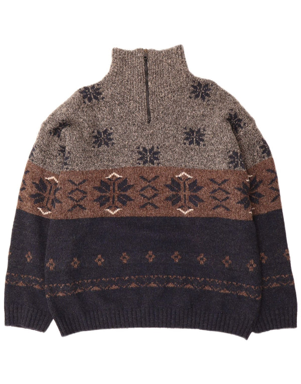 Męski sweter zapinany na zamek Angelo Litrico XL Granatowy, Fair Isle, akryl