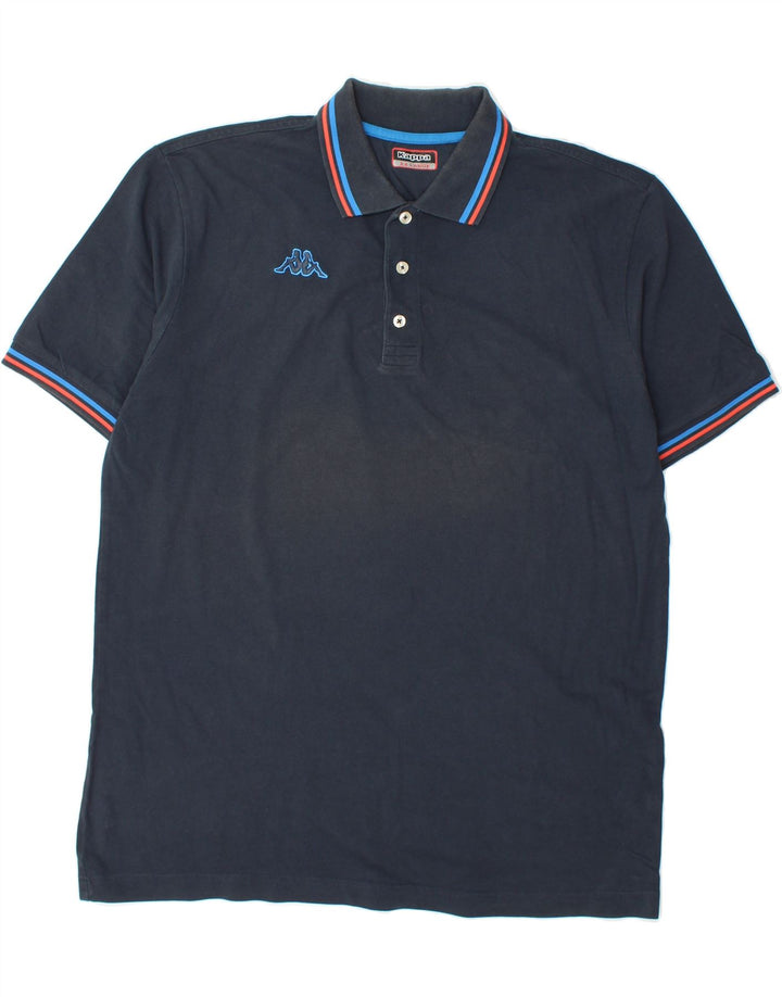 KAPPA Mens Polo Shirt 2XL Navy Blue Cotton Vintage Kappa and Second-Hand Kappa from Messina Hembry 