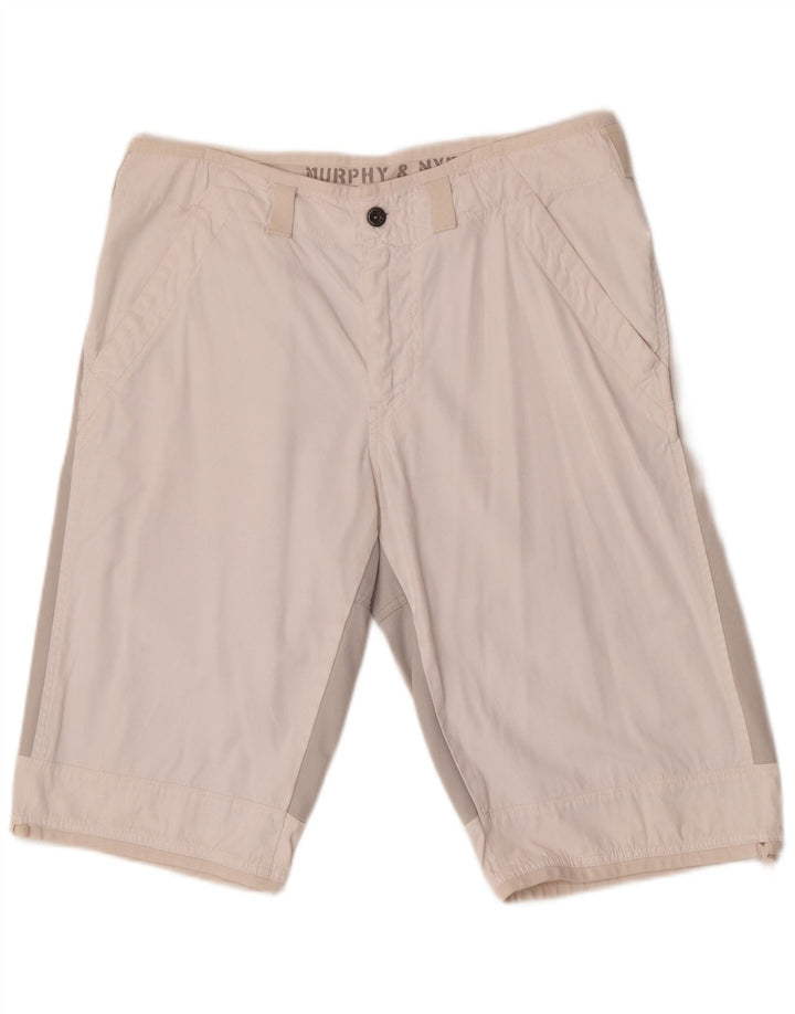 Męskie spodenki Chino Murphy & Nye Sailmakers W34, duże, białe, z blokami kolorów