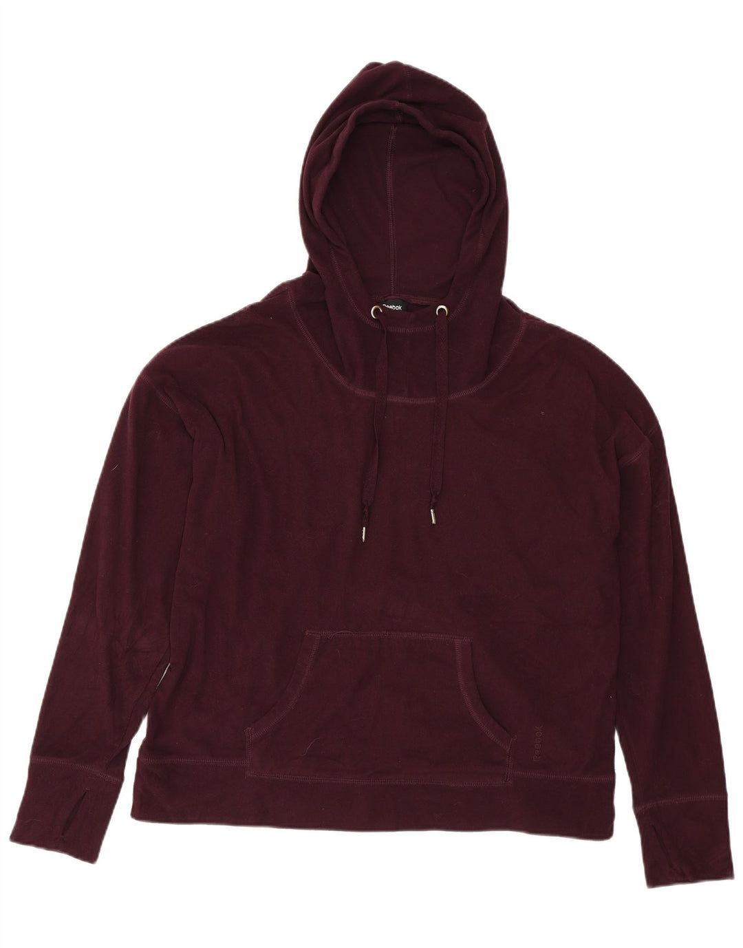 Damski, oversize'owy sweter polarowy z kapturem REEBOK UK 14, średni burgund