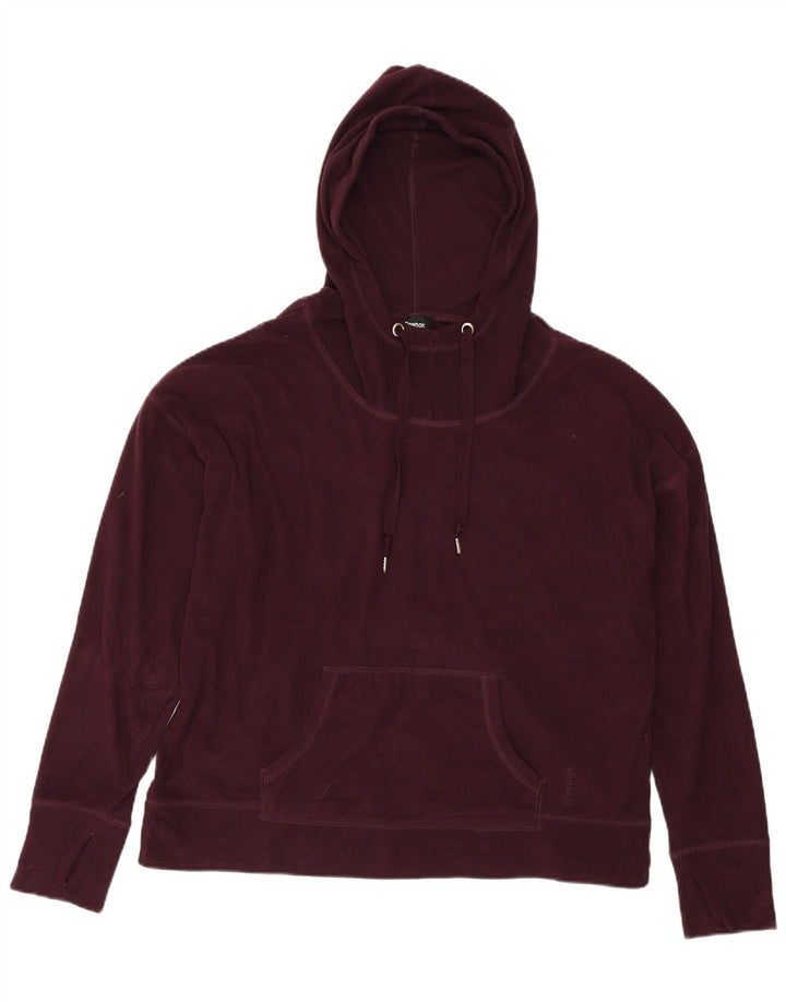 Damski, oversize'owy sweter polarowy z kapturem REEBOK UK 14, średni burgund