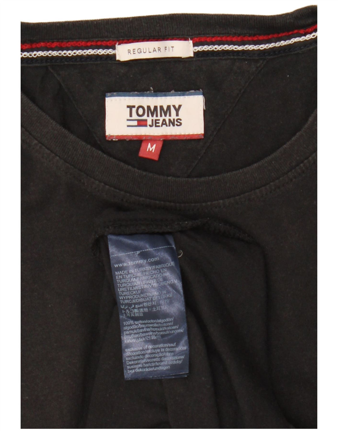 Męska koszulka T-shirt o regularnym kroju Tommy Hilfiger, średnia czarna bawełna