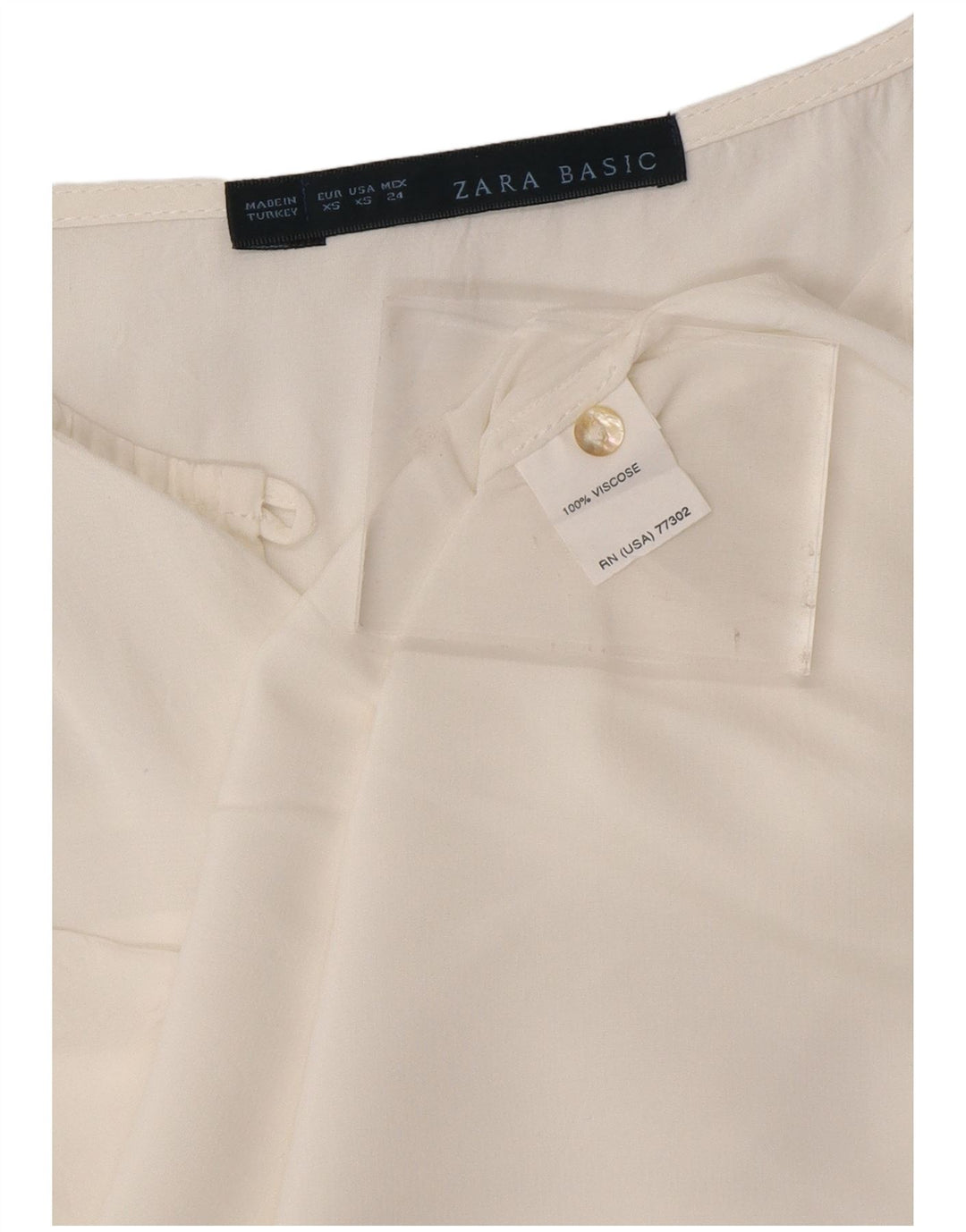 Bluzka damska ZARA Top UK 6 XS Biała wiskoza