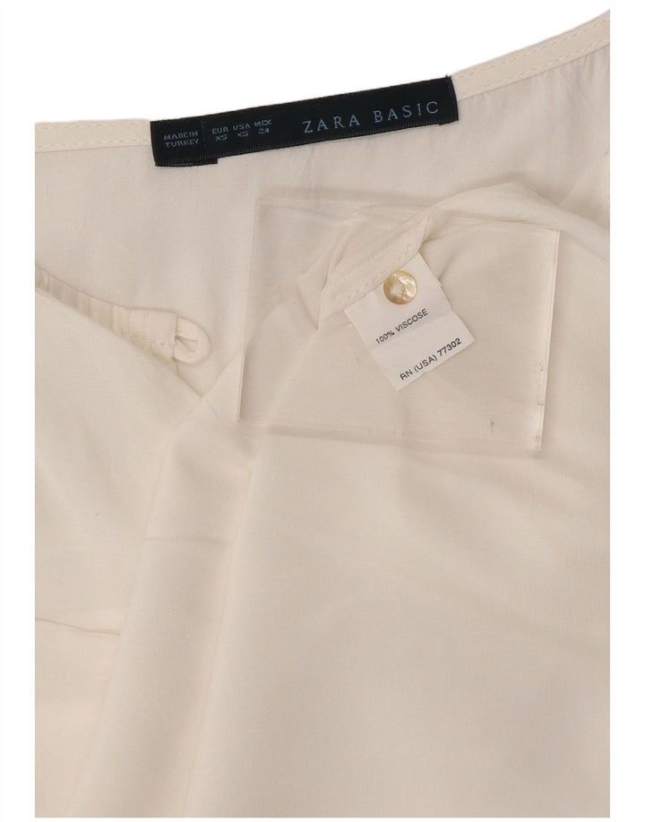 Bluzka damska ZARA Top UK 6 XS Biała wiskoza