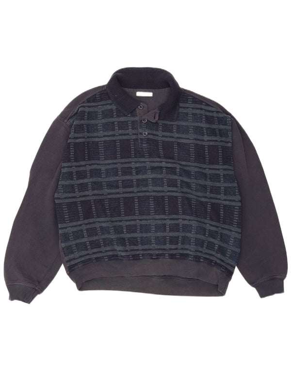 Męska bluza polo Marks & Spencer w dużą granatową kratkę
