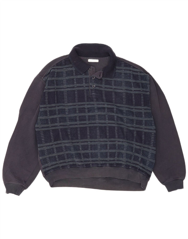 Męska bluza polo Marks & Spencer w dużą granatową kratkę