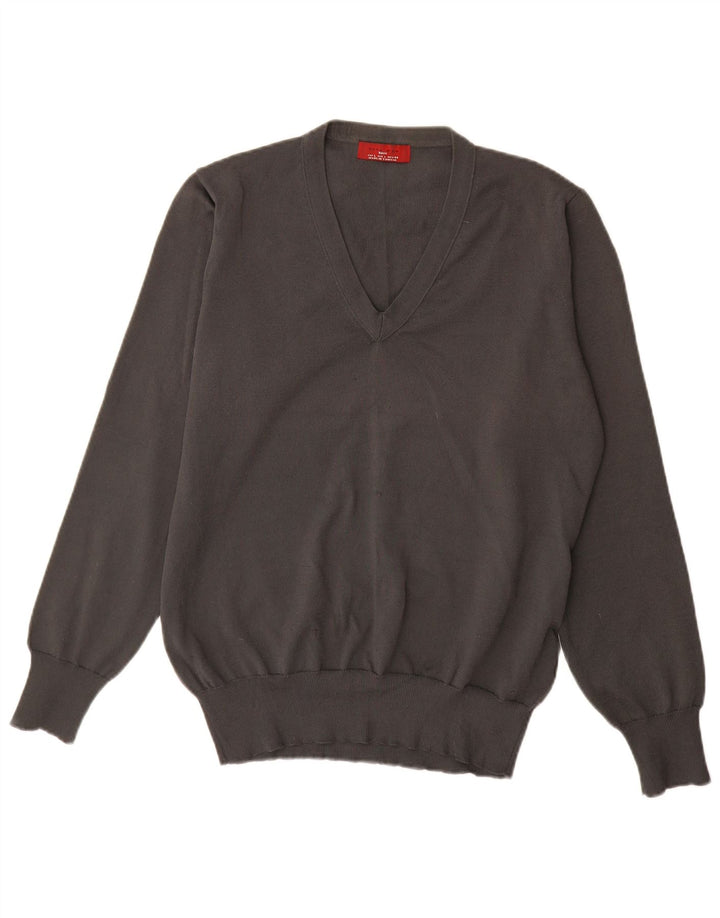 Męski sweter Zara z dekoltem w kształcie litery V, duży, szary