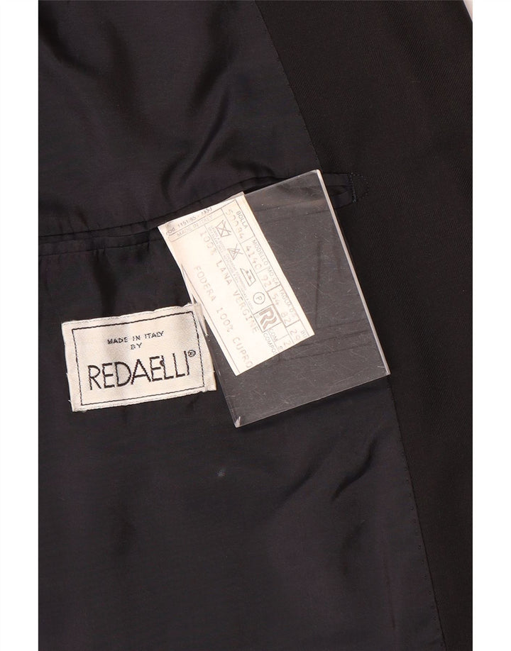 Męska marynarka dwurzędowa Redaelli IT 54 2XL Czarna wełna