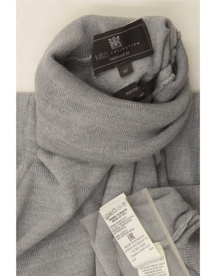 Marks & Spencer Damski sweter z golfem UK 14, średni szary