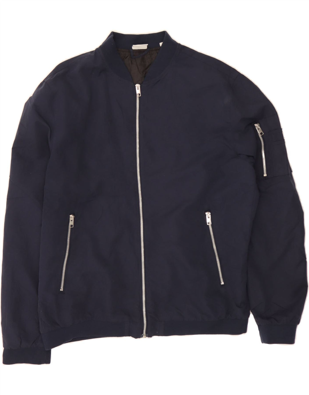 JACK & JONES Mens Bomber Jacket UK 42 XL Navy Blue Polyester Vintage Jack & Jones and Second-Hand Jack & Jones from Messina Hembry 