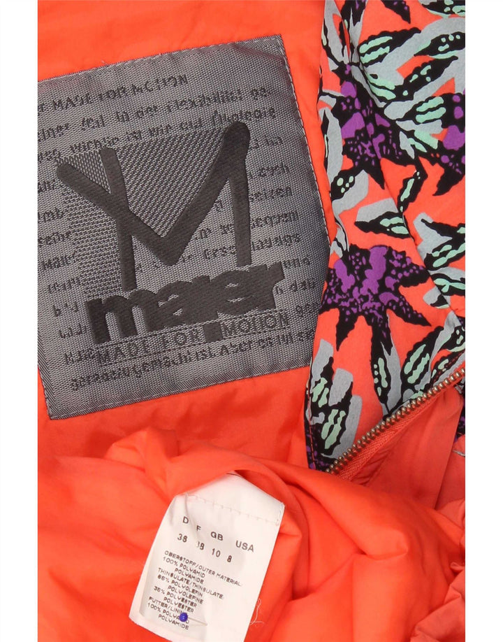 Damska kurtka narciarska oversize Maier UK 10 Small Orange Floral Poliamid