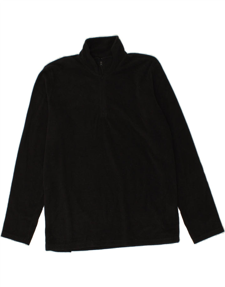 MOUNTAIN WAREHOUSE Mens Zip Neck Fleece Jumper Medium Black Polyester Vintage Mountain Warehouse and Second-Hand Mountain Warehouse from Messina Hembry 