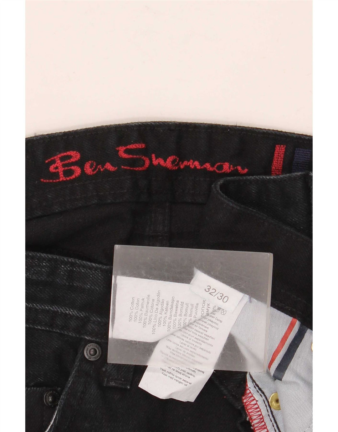 Męskie jeansy Bootcut Ben Sherman W32 L30 Granatowa bawełna