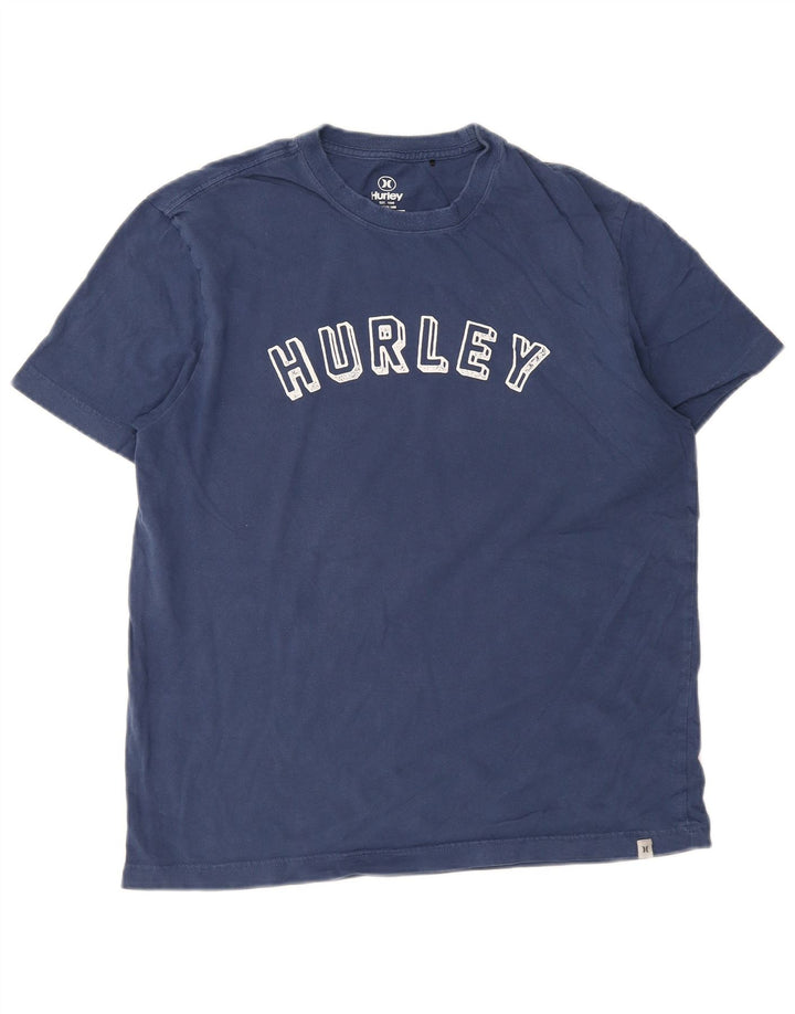 Męski T-shirt z grafiką Hurley, średni, granatowy, bawełniany
