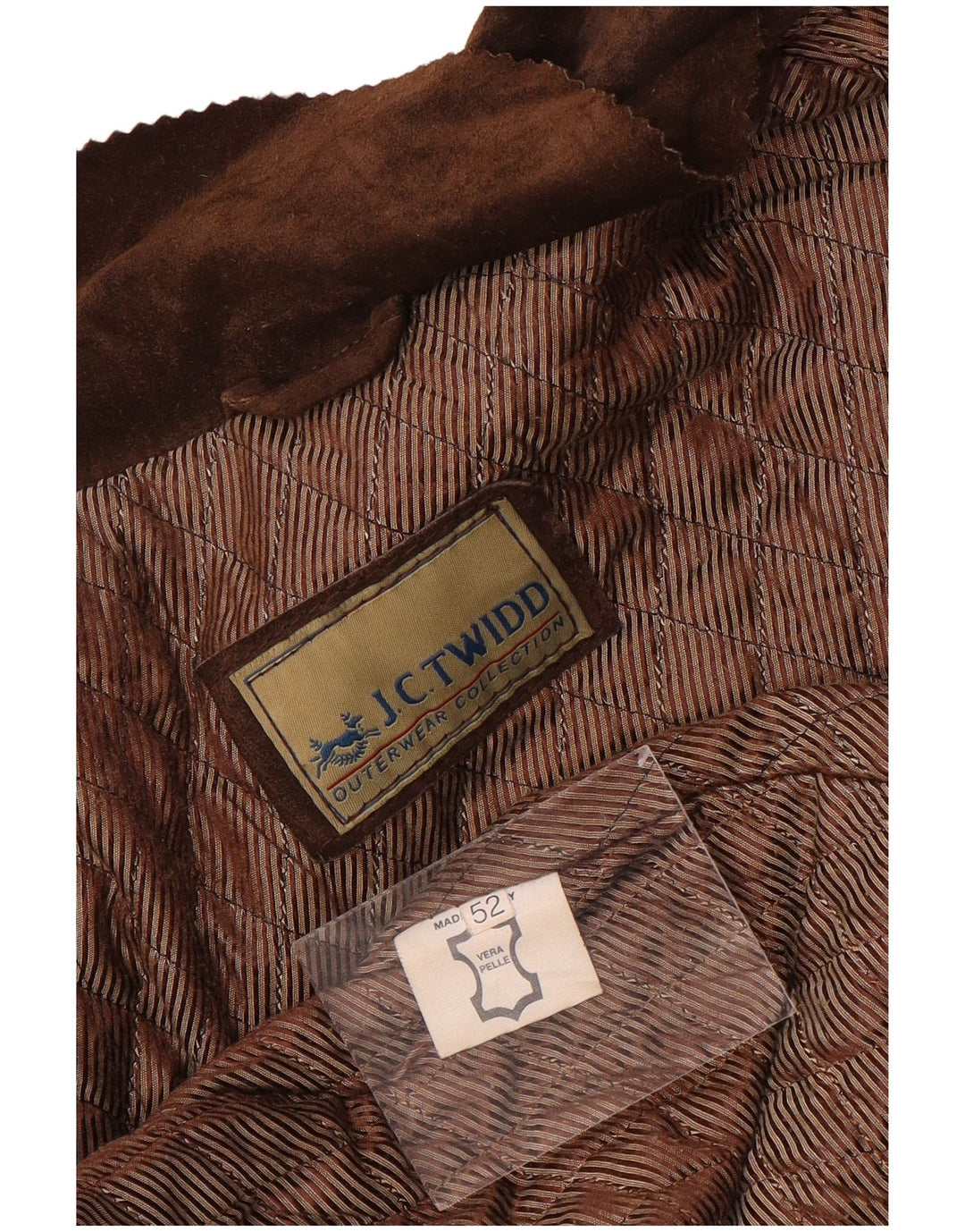 Zamszowa kurtka męska J. C. Twidd IT 52 XL, brązowa skóra