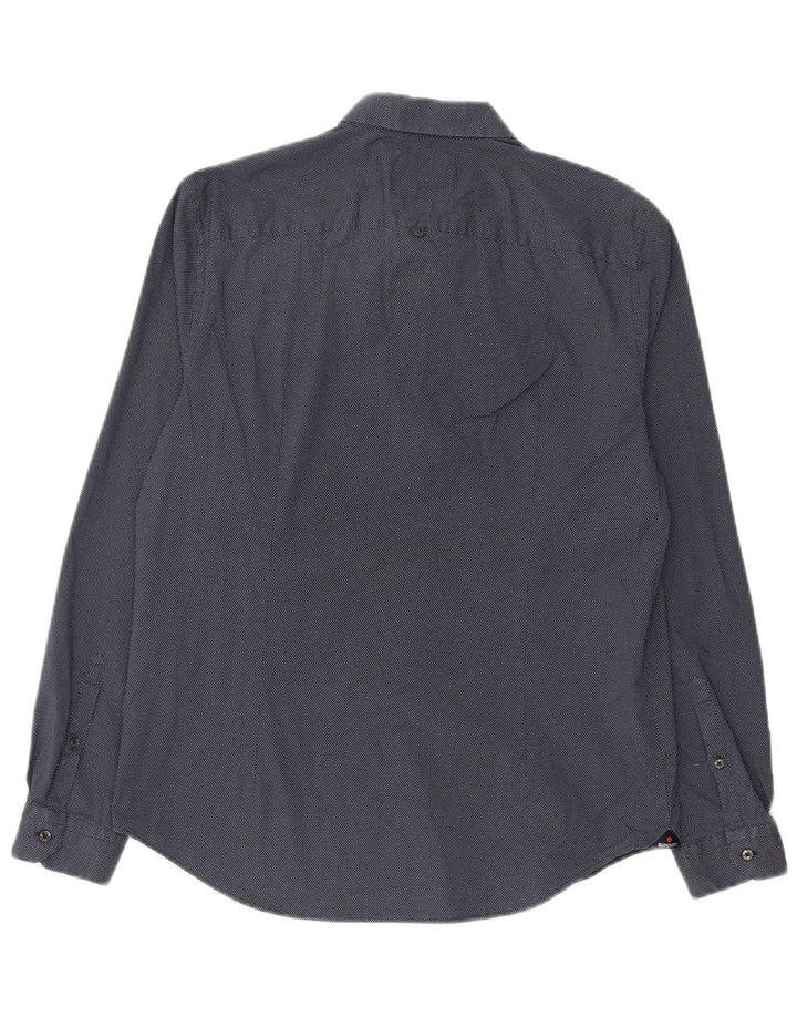 Męska koszula Superdry Slim Fit, duża, granatowa, bawełniana w cętki