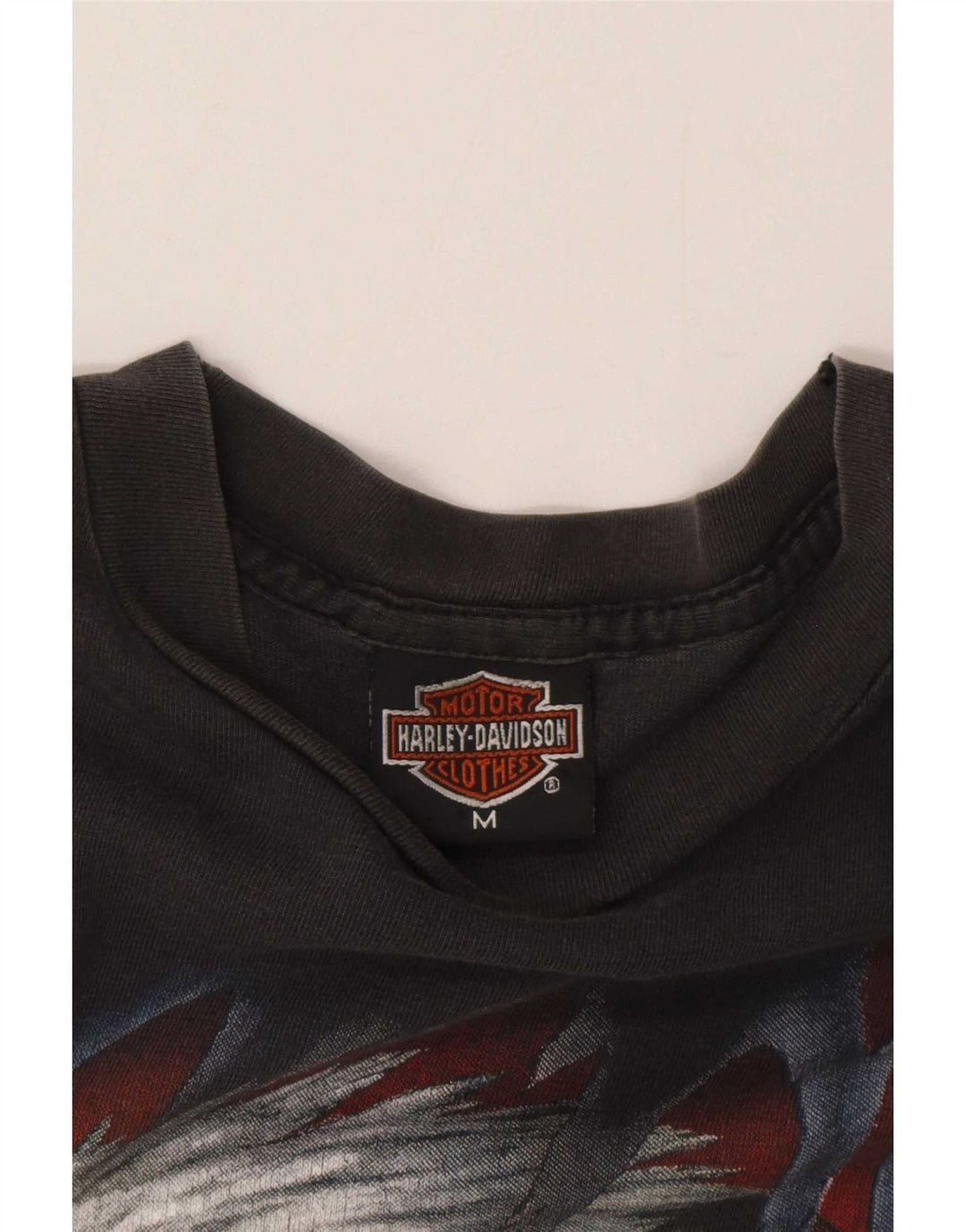 Męska koszulka z grafiką Harley Davidson z 1990 r. Średni szary bawełniany motocykl