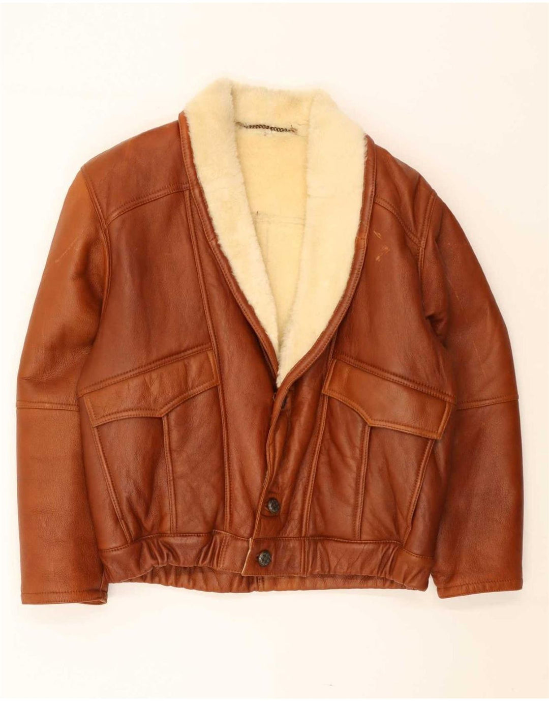 Vintage męska kurtka Shearling UK 40 Large Brown Shearling