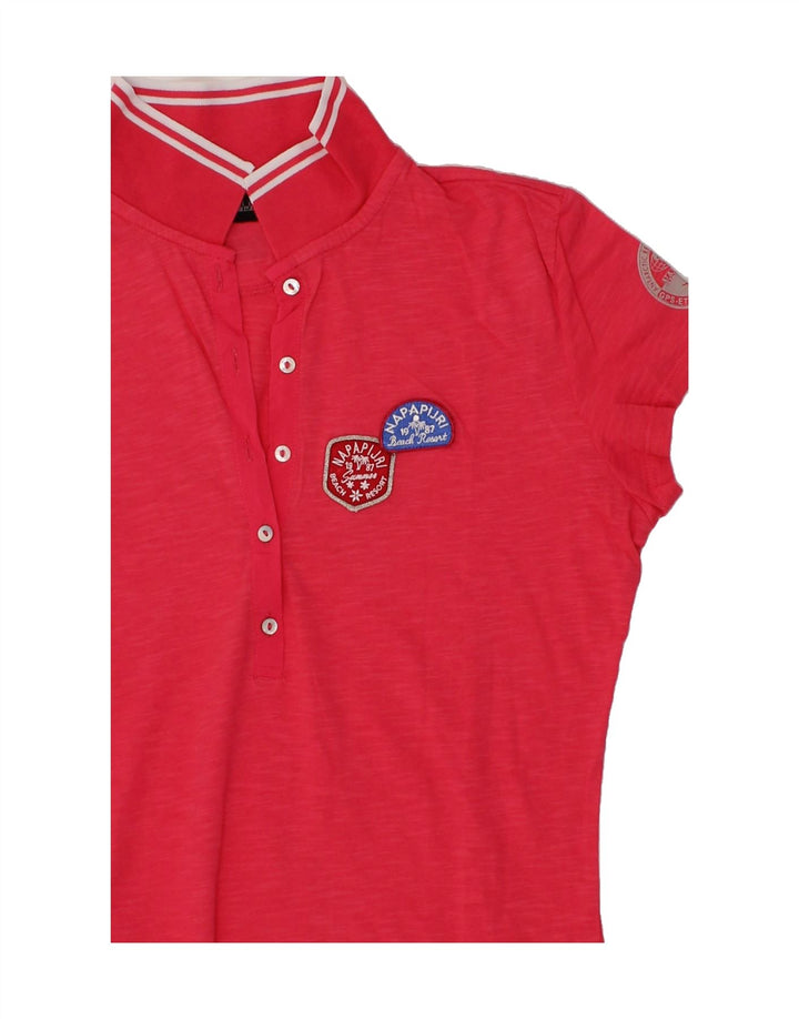 NAPAPIJRI Womens Polo Shirt UK 12 Medium Red Vintage Napapijri and Second-Hand Napapijri from Messina Hembry 