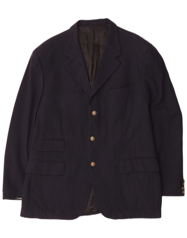 Męska marynarka zapinana na 3 guziki Brooksfield UK 40, duża granatowa wełna