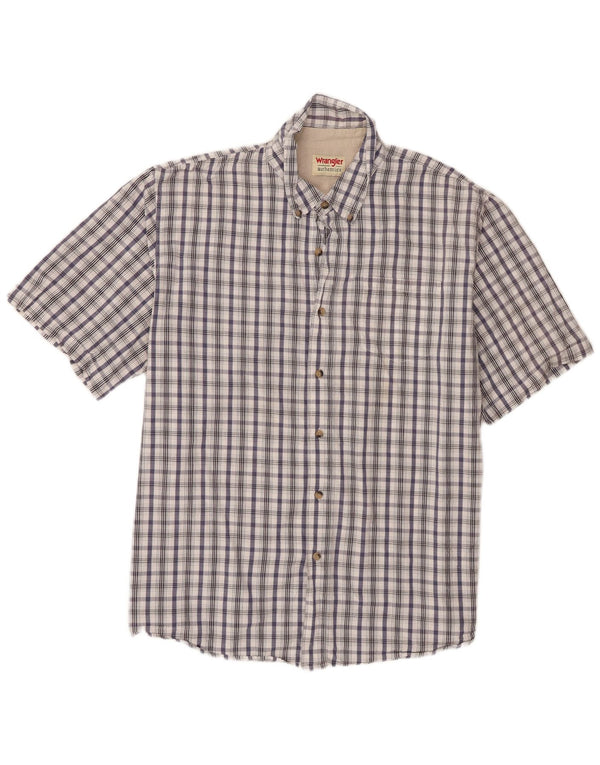 Koszula męska z krótkim rękawem Wrangler XL, bawełniana, w białą kratkę