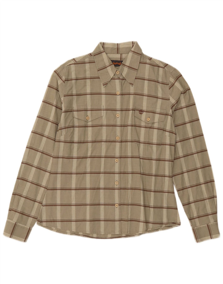 Koszula damska Timberland UK 14, średnia khaki, bawełniana kratka