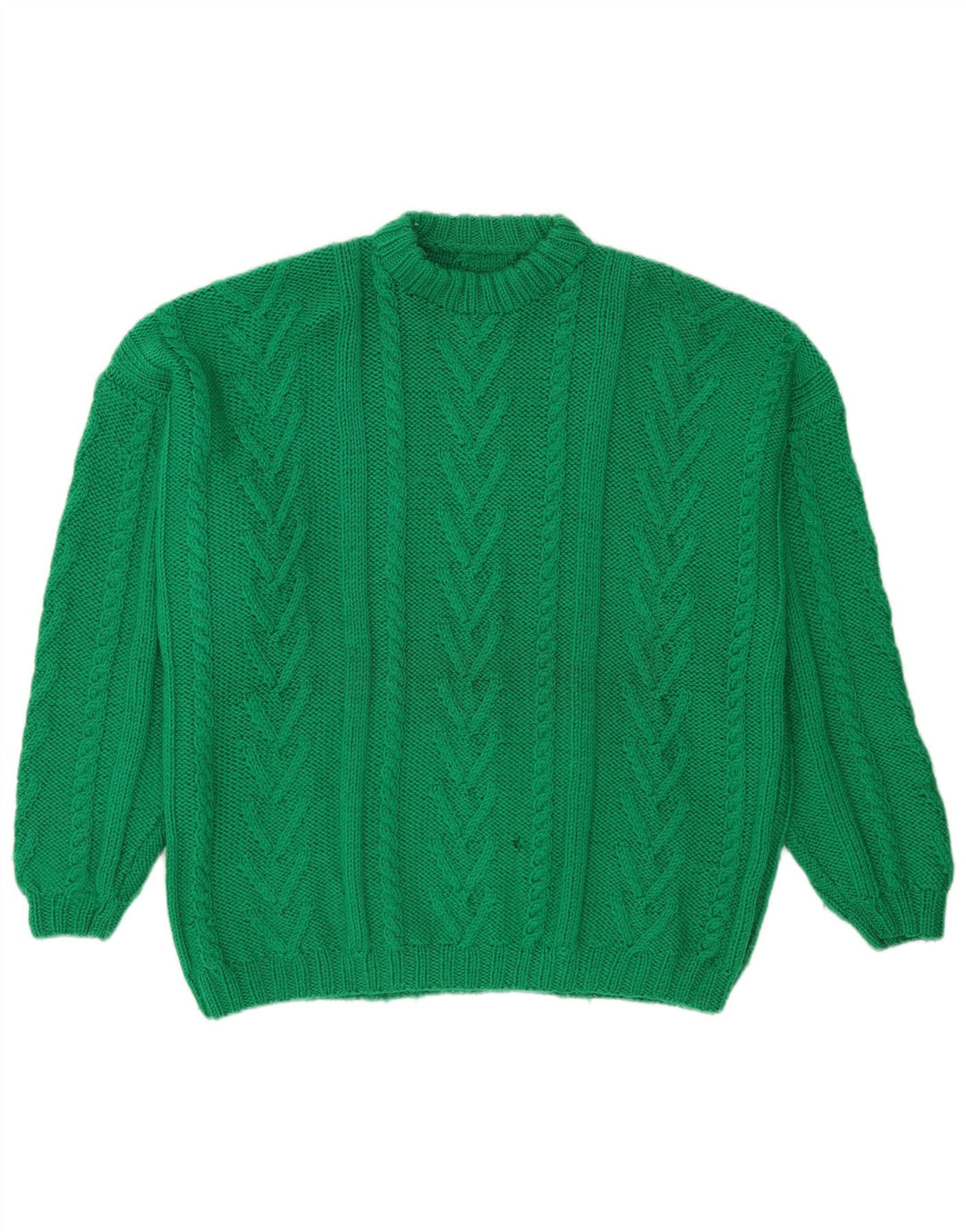 Vintage męski sweter z okrągłym dekoltem, duży, zielony