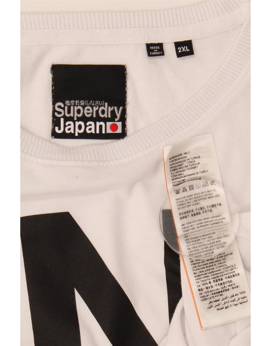 Męski top Superdry z grafiką, długim rękawem 2XL, biała bawełna